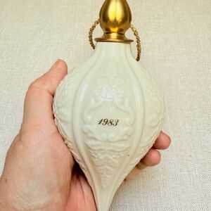 Lenox 2nd Annual 1983 Christmas Ornament Limited Edition Gold Porcelain Embossed